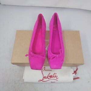 Christian Louboutin Pink Mamadrague Square Toe Ballet Flat Shoe